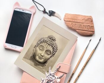 Buddha Fine Art Print - Wall Decor - Hand Drawn - Mounted Giclée Print 1