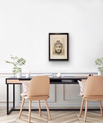 Buddha Fine Art Print - Wall Decor - Hand Drawn - Mounted Giclée Print 4