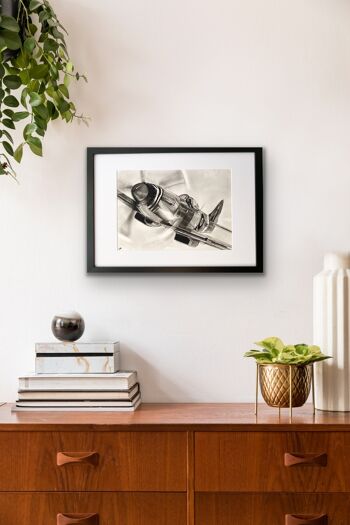 Flying Spitfire Fine Art Print - Wall Decor - Hand Drawn - Mounted Giclèe Print 8