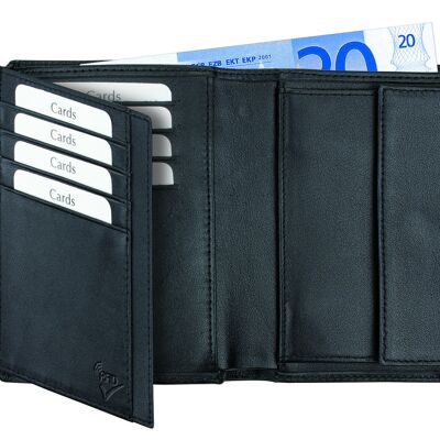 Wallet portrait format RFID - black