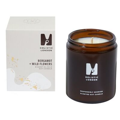 Bergamot + Wild Flowers Scented Soy Candle 180ml