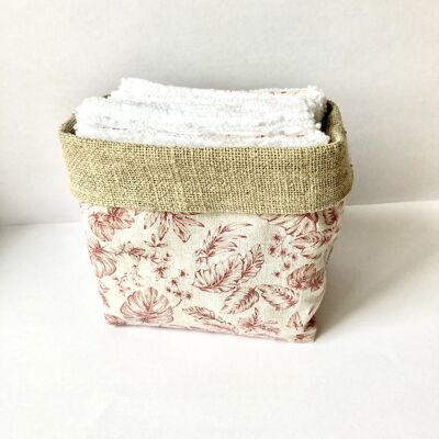 Basket and its 10 make-up remover wipes