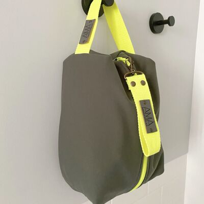 Marta Toiletry Bag - Green and Fluor Yellow