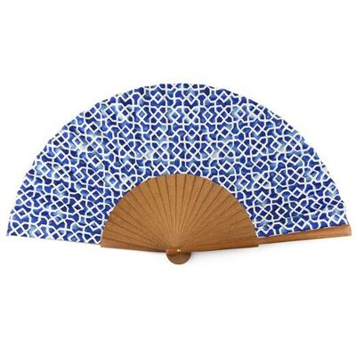 Alcazaba Blue Silk Fan