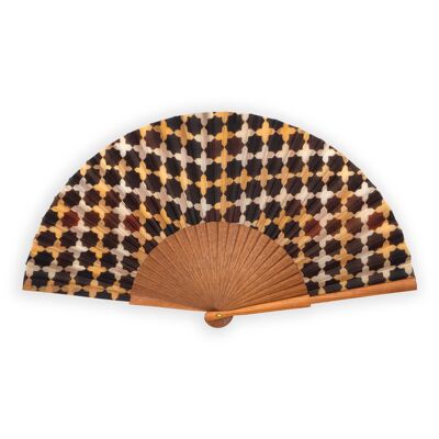 Andalus Brown Silk Fan