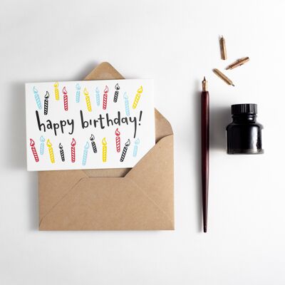 Happy Birthday Candles Letterpress Card