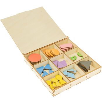 Symboles de grammaire en bois de base Montessori avec boîte 1