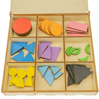 Symboles de grammaire en bois de base Montessori avec boîte 3