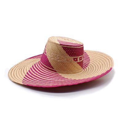 Fuchsia Yonna Wide Brim Straw Hat