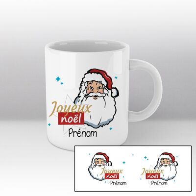 Mug blanc et Illustration Père Noël cartoon "Joyeux noël"