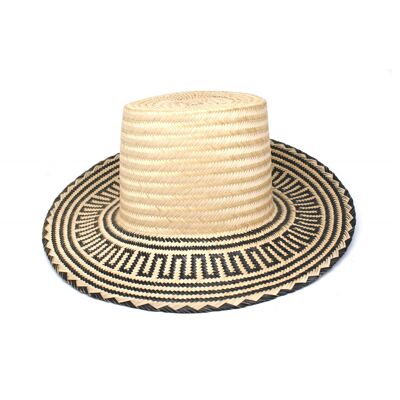 Black Andino Short Brim Straw Hat