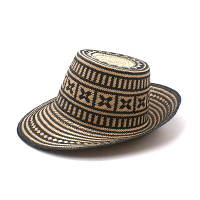 Black Arawak Short Brim Straw Hat