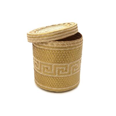 Woven Natural Straw Gold Basket