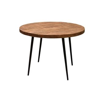 Fleno Table à manger Bois de manguier 120x120x76cm 1