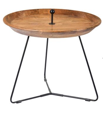 Codigoro Table d'appoint en bois de manguier 60x60x40cm 1