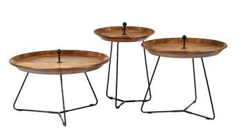 Codigoro Table d'appoint en bois de manguier 60x60x40cm 2