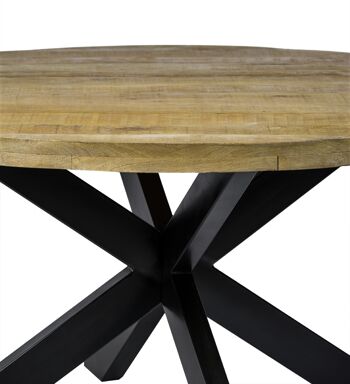 Bertinoro Table à manger Bois de manguier 130x130x78cm 5