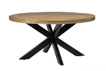 Bertinoro Table à manger Bois de manguier 150x150x78cm 1