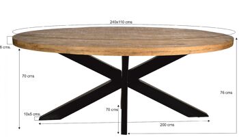 Marignano Table à manger Bois de manguier 110x240x78cm 4