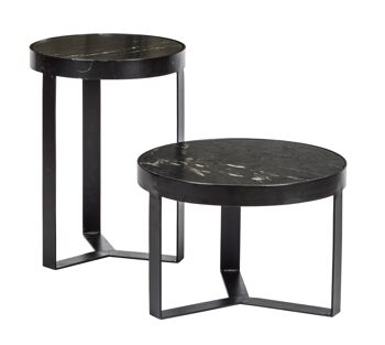 Mongrando Table d'appoint Marbre 50x50x35cm 3