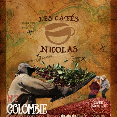 Café Grain COLOMBIE Cordillère des Andes 250gr