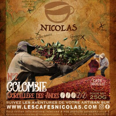 Café Grain COLOMBIE Cordillère des Andes 250gr