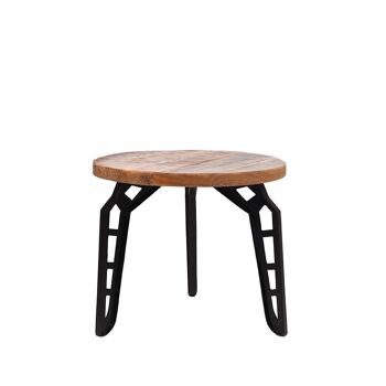 Campanino Table d'appoint en bois de manguier 45x45x39cm 1