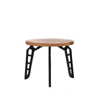 Campanino Table d'appoint en bois de manguier 45x45x39cm 3