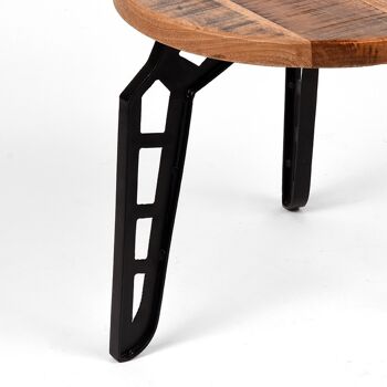Campanino Table d'appoint en bois de manguier 45x45x39cm 4
