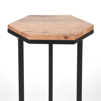 Gorzegno Table d'appoint en bois de manguier 40x40x62cm 3