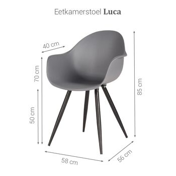 Chaise de salle à manger Gaico 54x58x85cm 2