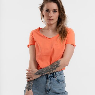 T-shirt Kendall corallo in cotone biologico