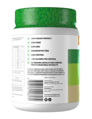 Supergreens & Reds Protein Powder 50 Mélange végétalien biologique Vanille naturelle 500g 3
