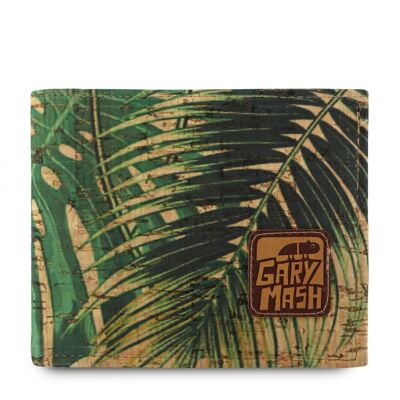 Portefeuille en liège palmiers, env.11 x 9,5 cm