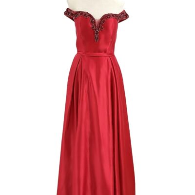 Robe longue de soirée Rouge bordeaux