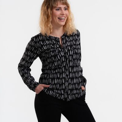 Portland Strokes blouse made from organic cotton blend