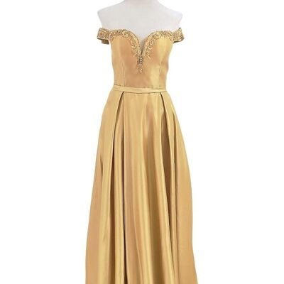 long gold evening dress