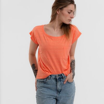 Oversize shirt Katie Waves coral made of organic cotton