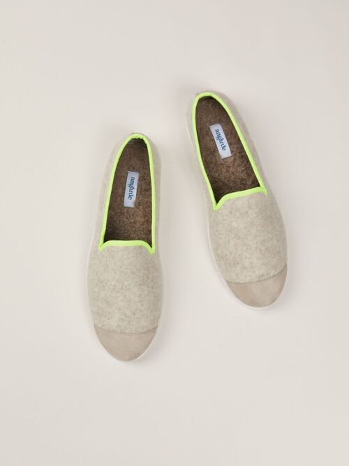 Chausson AW Beige Jaune Fluo Homme