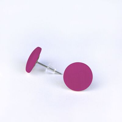 Wooden ear studs round, berry