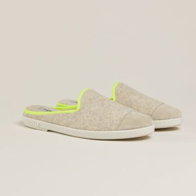 Mule Beige Jaune Fluo Homme