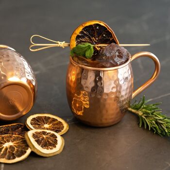 Ensemble de tasses en cuivre Líon - 4x tasses Moscow Mule (500 ml) + ensemble d'accessoires 6 pièces 10