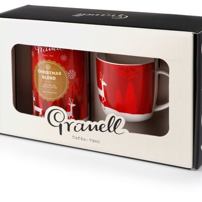 Gourmet-Geschenk für Kaffeeliebhaber – Packung mit 100 % gemahlenem Arabica-Kaffee + Weihnachtsbecher