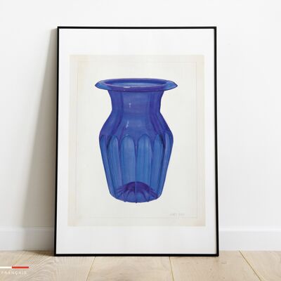 Affiche Vase Bleu No.1 - Poster illustration vintage