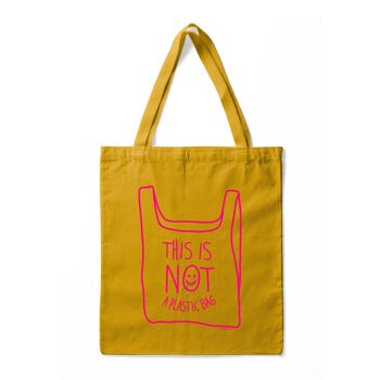 Tote bag THIS IS NOT A PLASTIC BAG moutarde 7