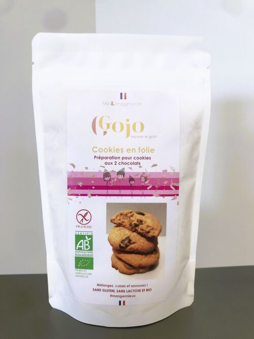 Cookies en folie - Préparation pour cookies aux pépites de chocolat noir Produit certifié BIO et sans gluten