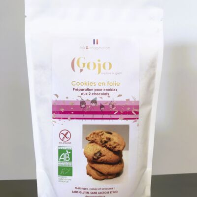 Crazy cookies - Preparado para galletas con pepitas de chocolate negro Producto certificado ecológico y sin gluten