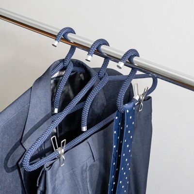 Rope Hangers | Kleiderbügel aus Seil | 3er Set - Marineblau