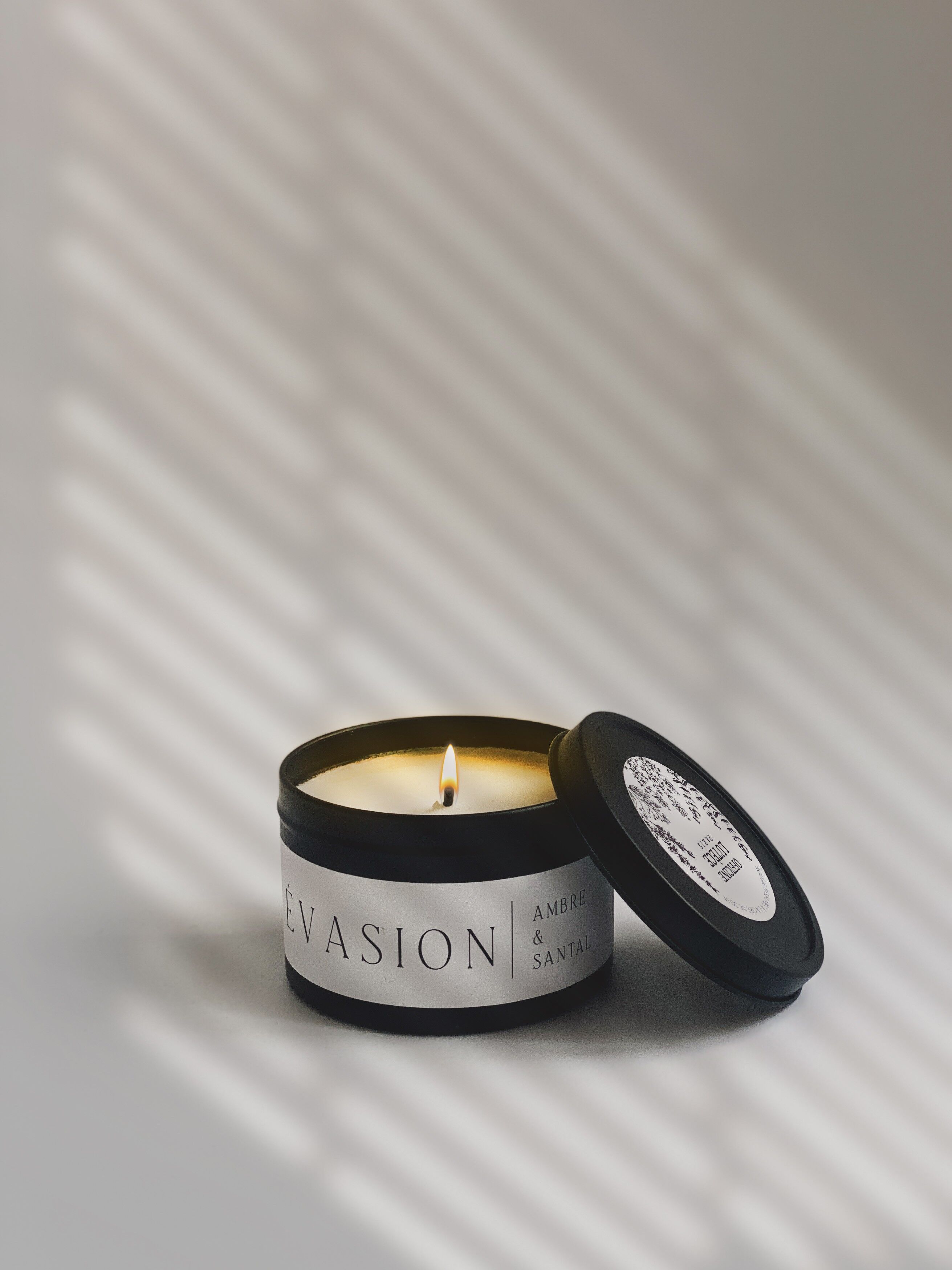 Candela evasione - Ambra e legno di sandalo - Candela da viaggio
