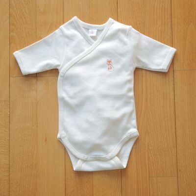 Body manga corta ECRU recién nacido, 0-1 meses, 100% algodón orgánico GOTS